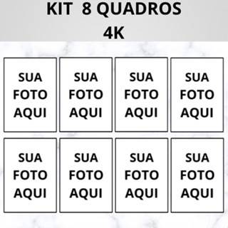 Kit com 8 quadros decorativos personalizado com sua foto família parede quarto sala premium 4k em Oferta na Shopee