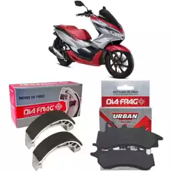 Kit Pastilha dianteira Lona traseira freio Diafrag Pcx 150 2013 2014 2015 2016 2017 2018 cbs