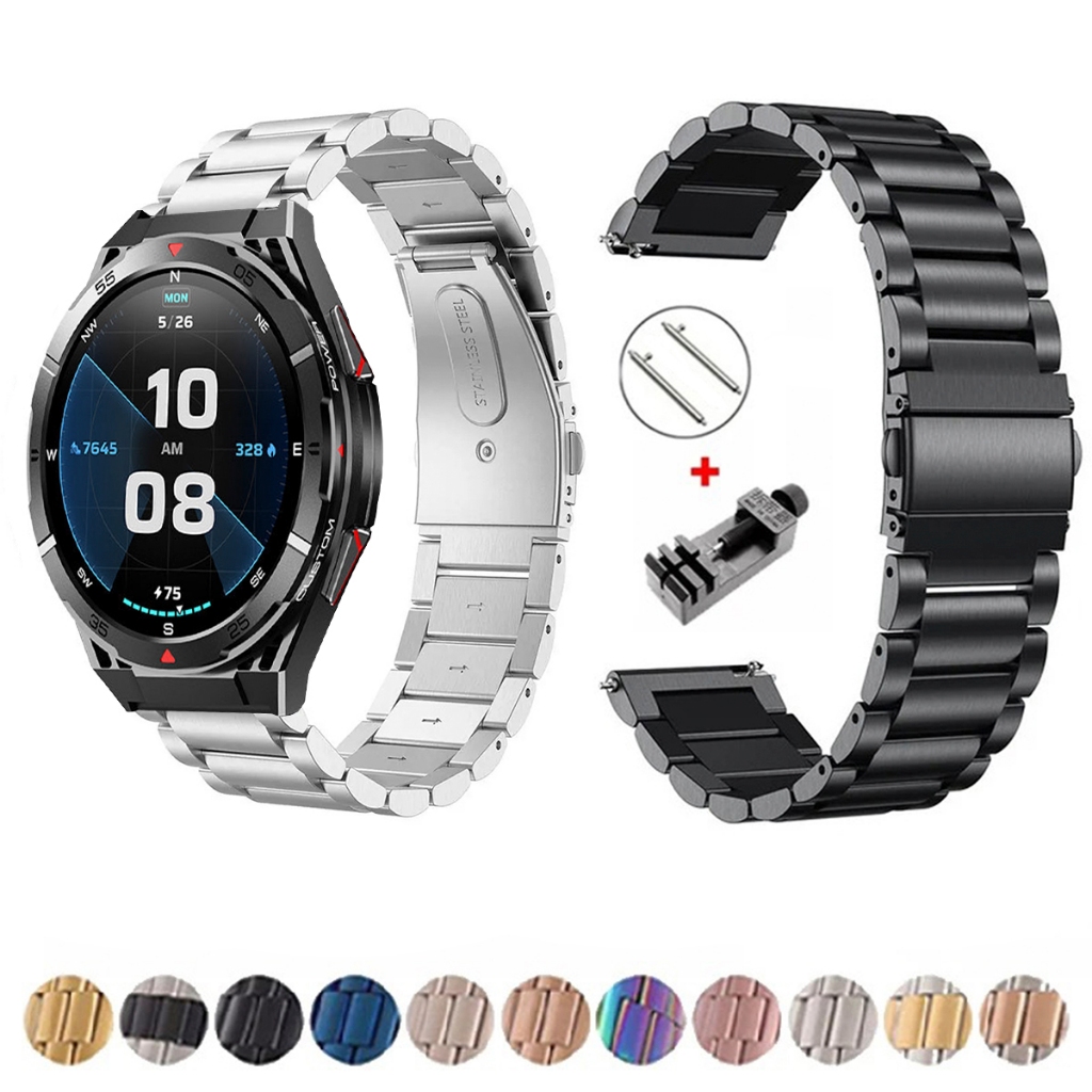 Pulseira de 22mm Metal Elos de aço inox para Smartwatch Carbon Atlas de Engate Rapido