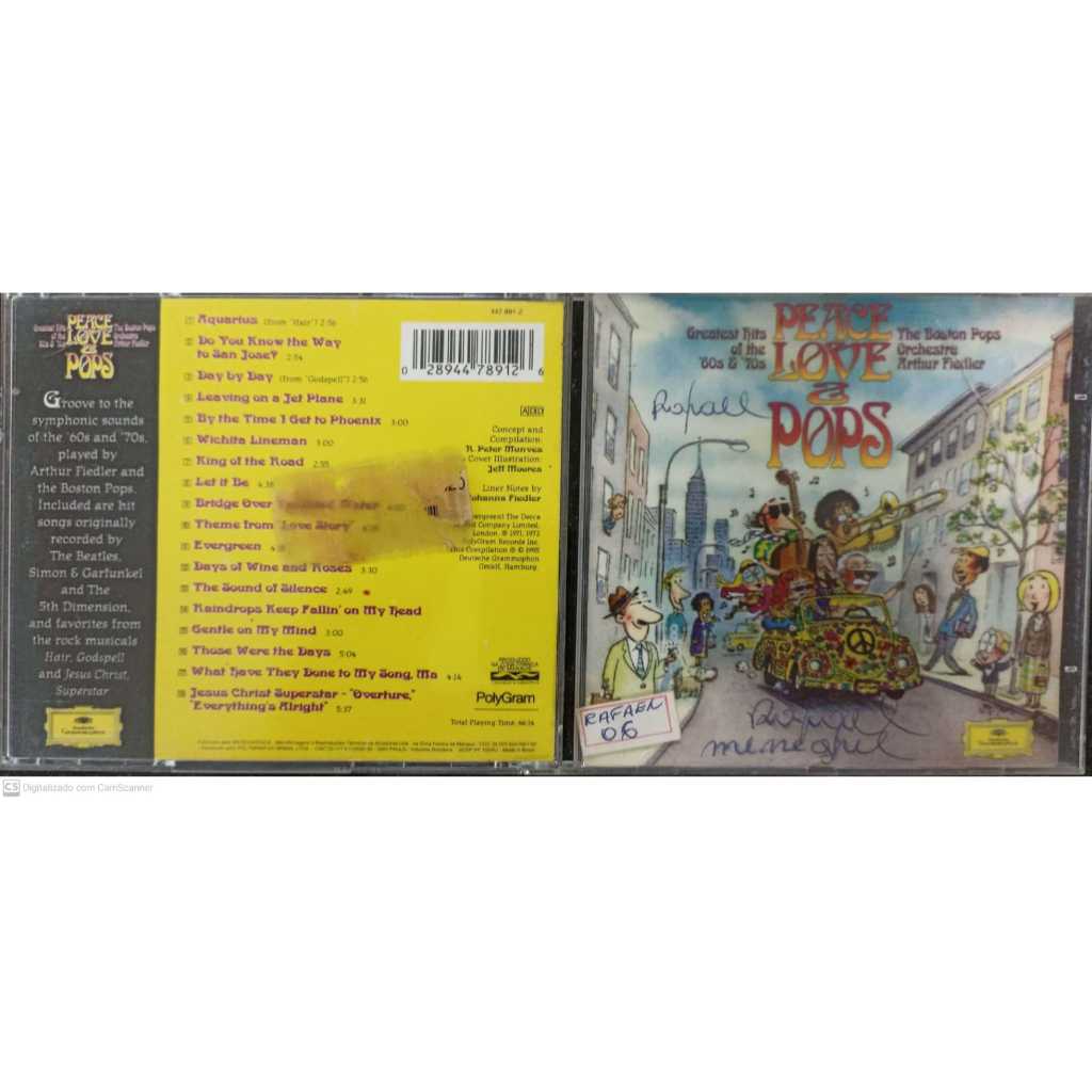 CD - Banda Orchestra - Peace Love e Pops - The Boston Pops Orchestra Arthur Fiedler - Musica Instrumental