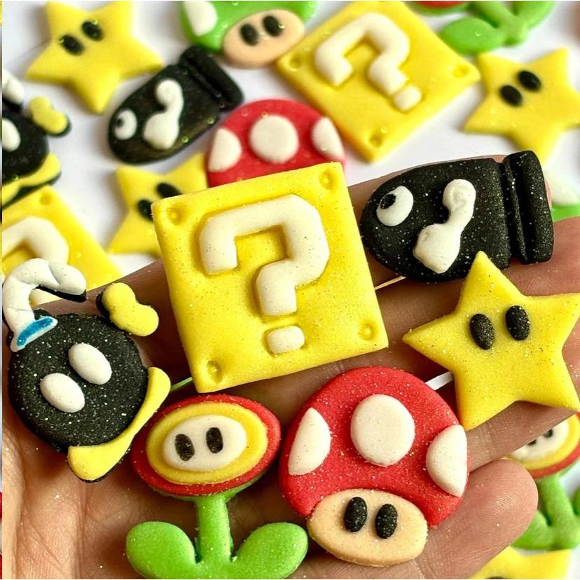 35 Apliques Super Mario, Pasta Americana. em Oferta na Shopee