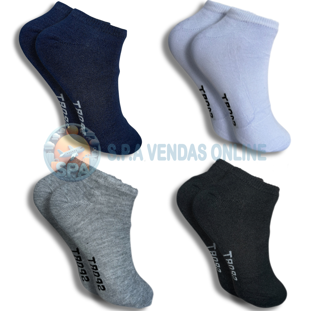 Kit 24 Pares de Meias Soquete Cano Curto Masculina Feminina Unissex