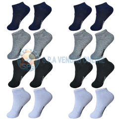 Kit 24 Pares Meias Soquete Cano Curto Masculina Feminina Unissex