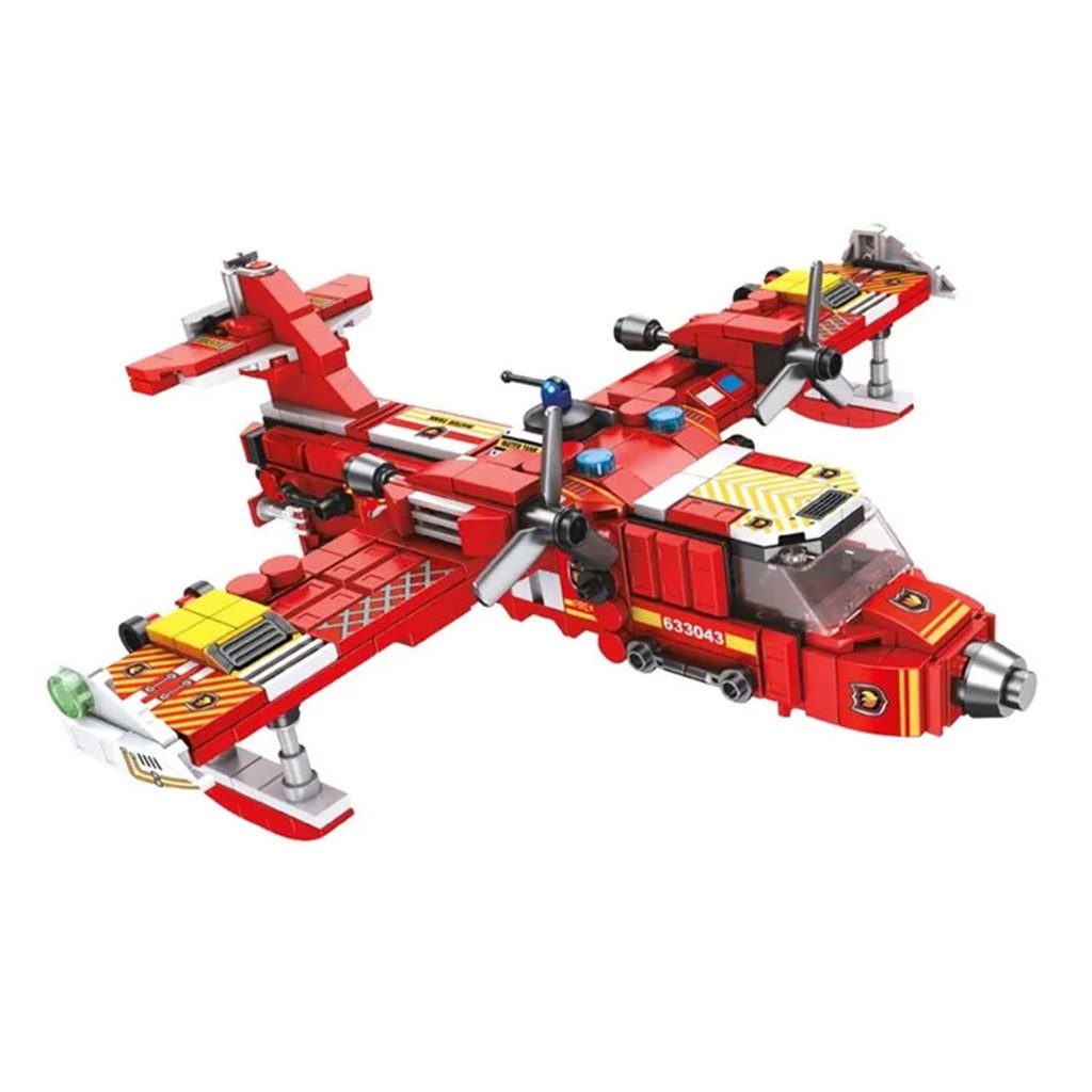 Cubic Avião Bombeiros Brigada Incêndio Compatível Outros Blocos de Montar 572 Peças Multikids - 25 Formas no Total
