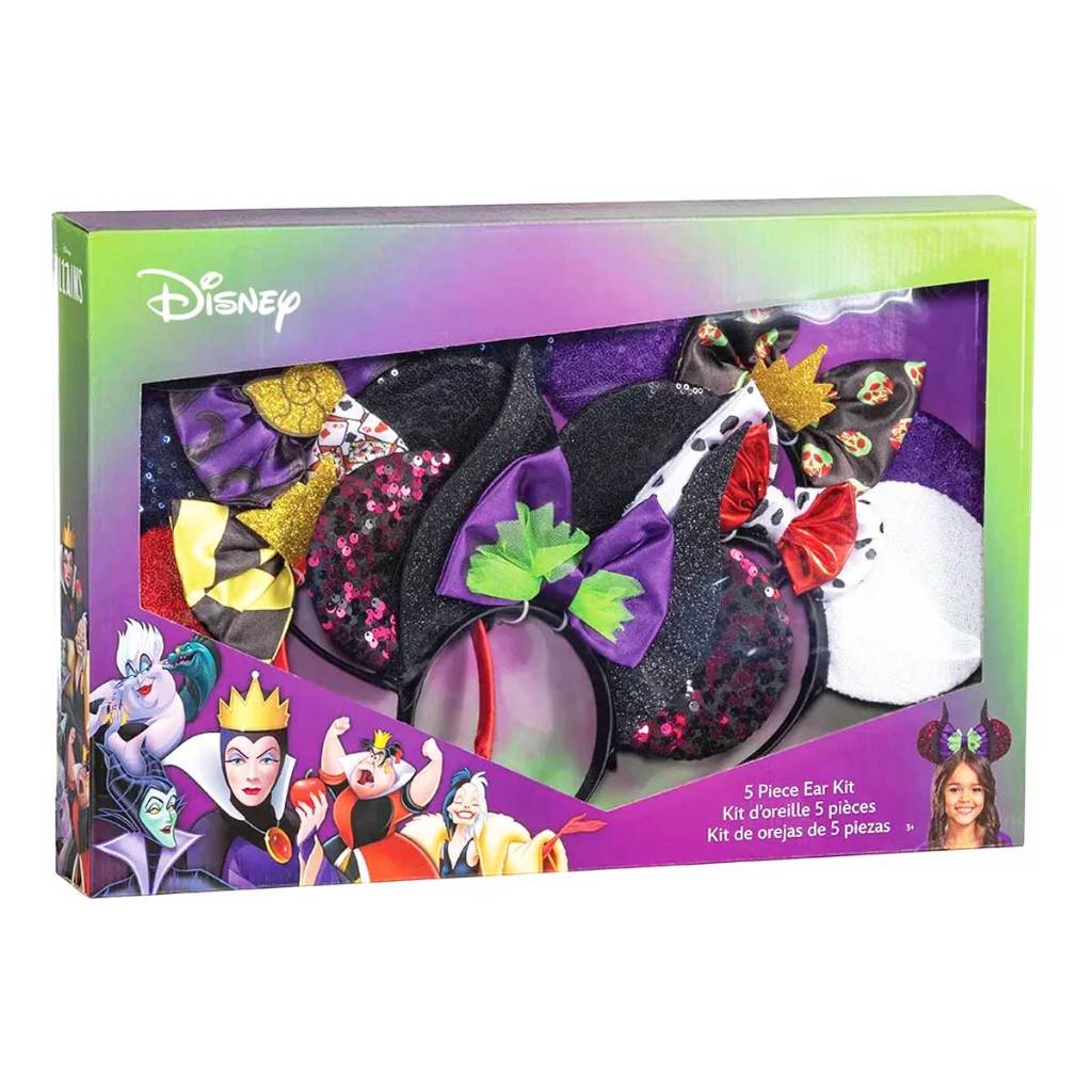 Kit 5 Tiaras Original Disney Cruella, Rainha de Copas, Rainha Má, Úrsula e Malévola - Fantasia, Presente Meninas +3 Anos