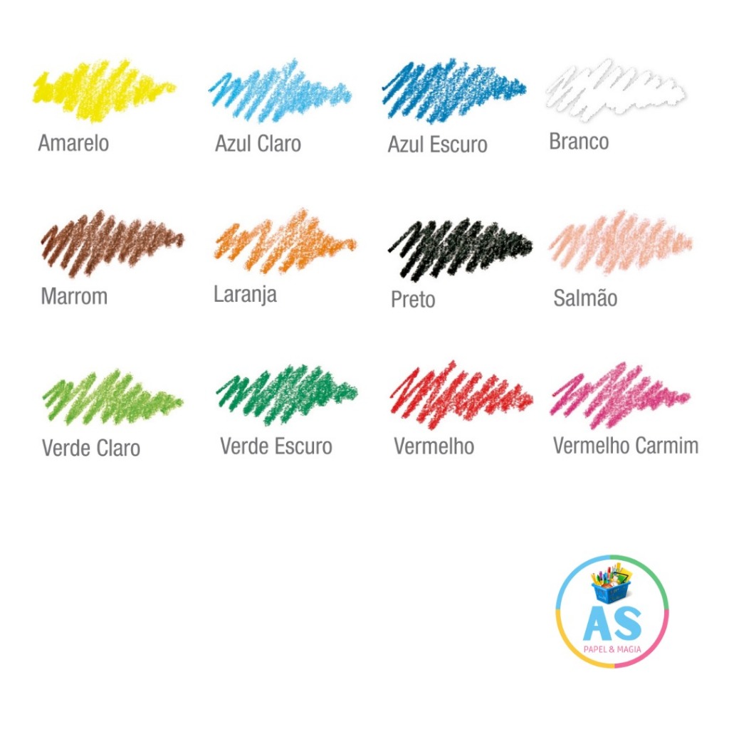 Giz de Cera Redondo com 12 cores - Gizão Jumbo Escolar Acrilex 112g 01