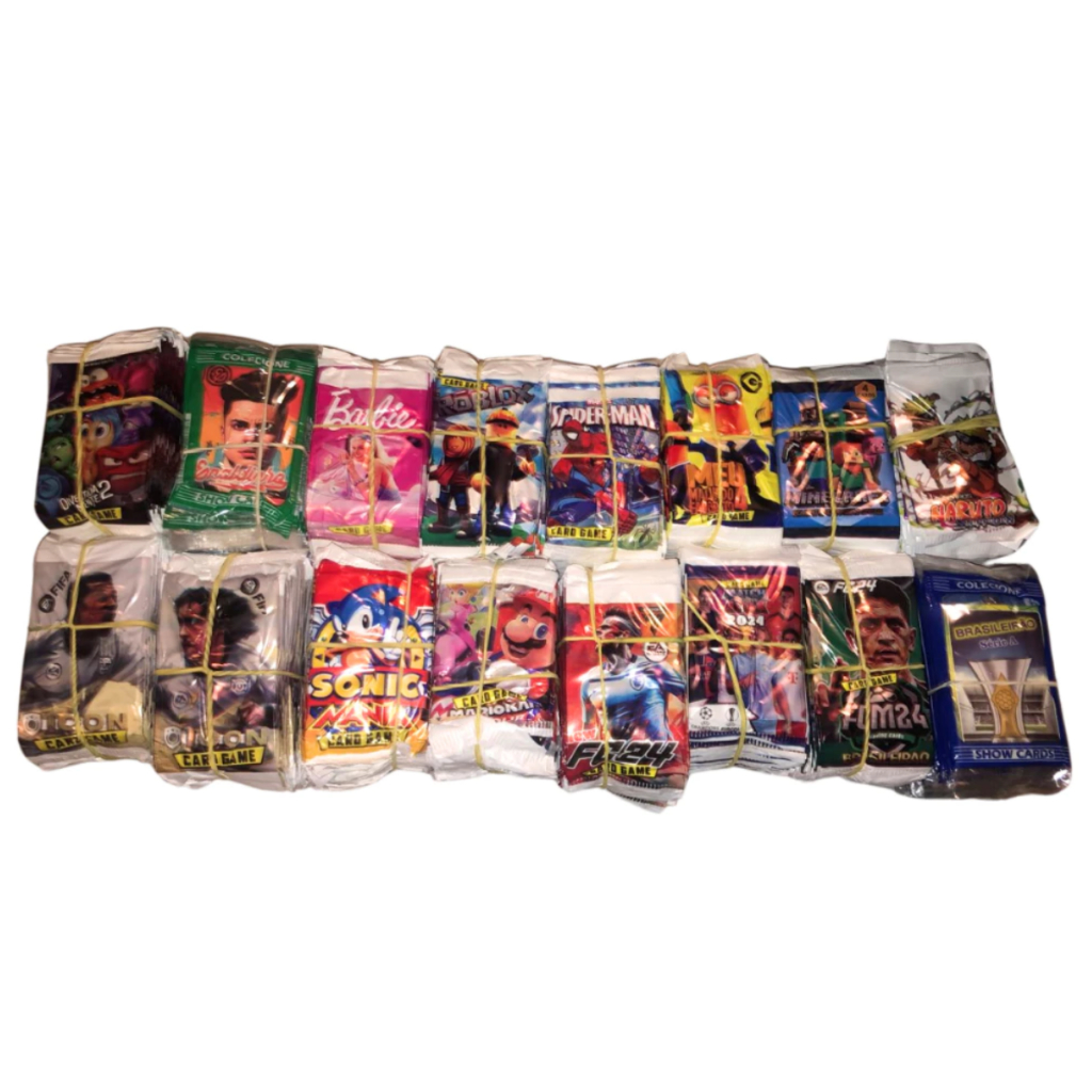 200 Card Figurinhas Com 50 Pacotinhos Cartas Bafô Modelos Da Sua Preferência