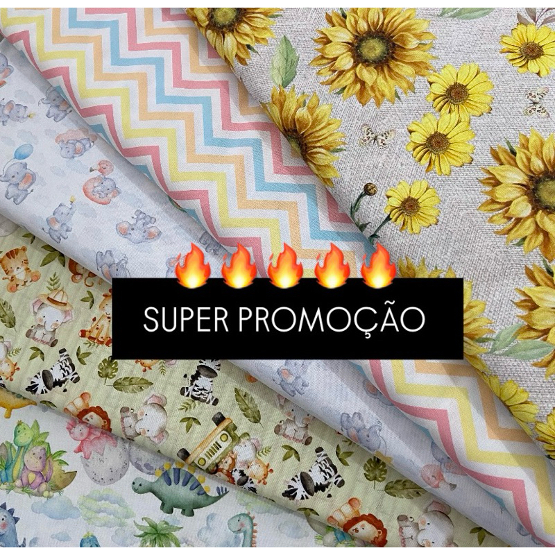 Tecido Tricoline Digital 100% algodão 0,50m x 1,50m Lançamentos Várias Estampas