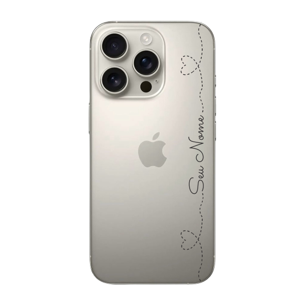 Capinha para iPhone 16 Pro Anti Impacto Personalizada - Com Nome na lateral - Fundo transparente