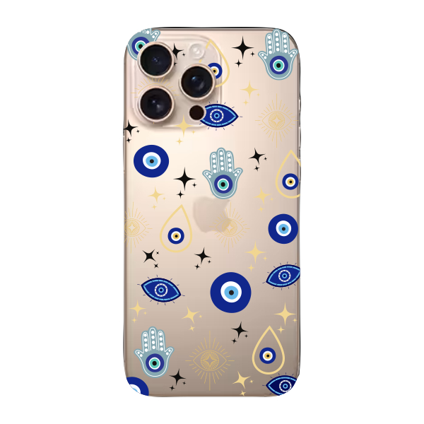 Capinha para iPhone 16 Pro Max Anti Impacto Personalizada - Olho Grego com funto transparente