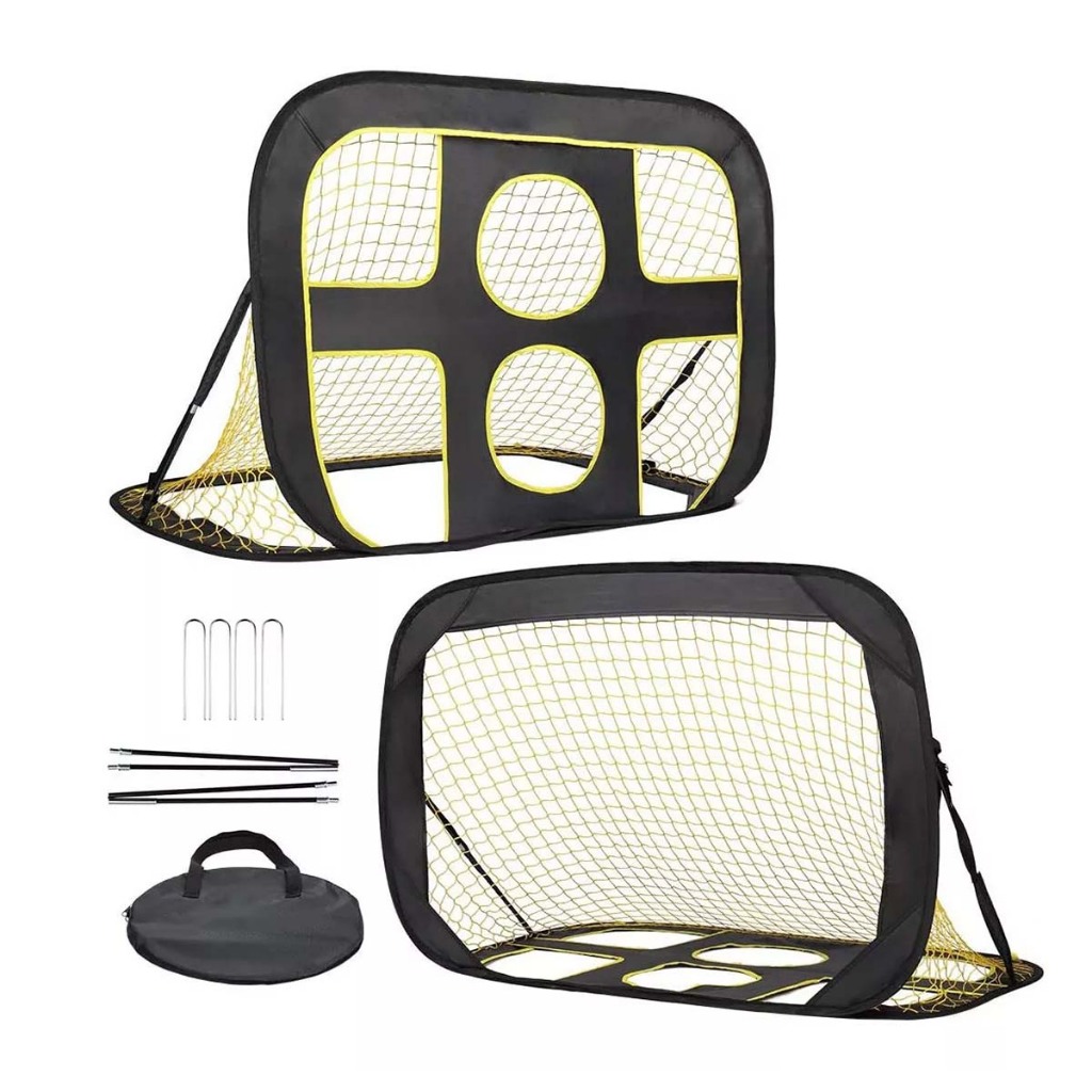 2 em 1 Kids Soccer Pop up Goal Net Targets Soccer Goal Net Training Football 80x120 cm