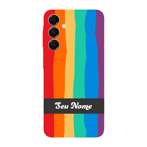 Capinha para Samsung A16 Anti Impacto Personalizada - Arco Íris Colorido LGBT LGBTQIA+ com nome
