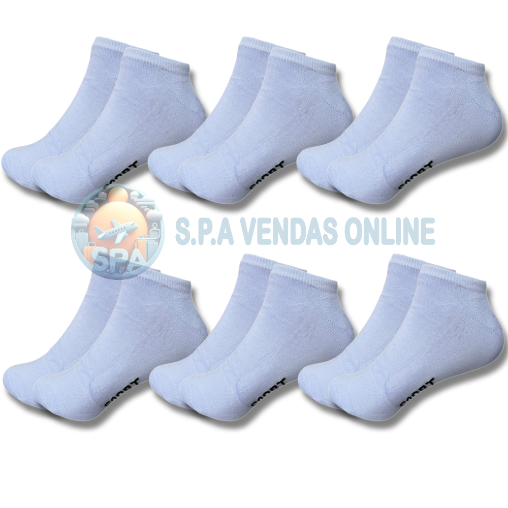 Kit com 24 Pares de Meia Brancas Soquete com algodão para homem e mulher em Oferta na Shopee