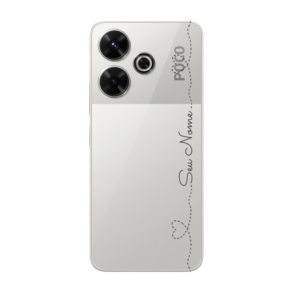 Capinha para Xiaomi Poco M6 Anti Impacto Personalizada - Com Nome na lateral - Fundo transparente