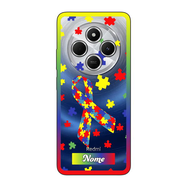 Capinha para Xiaomi RedMi 14c 4G Anti Impacto Personalizada - Autismo - Autista - com nome e fundo transparente