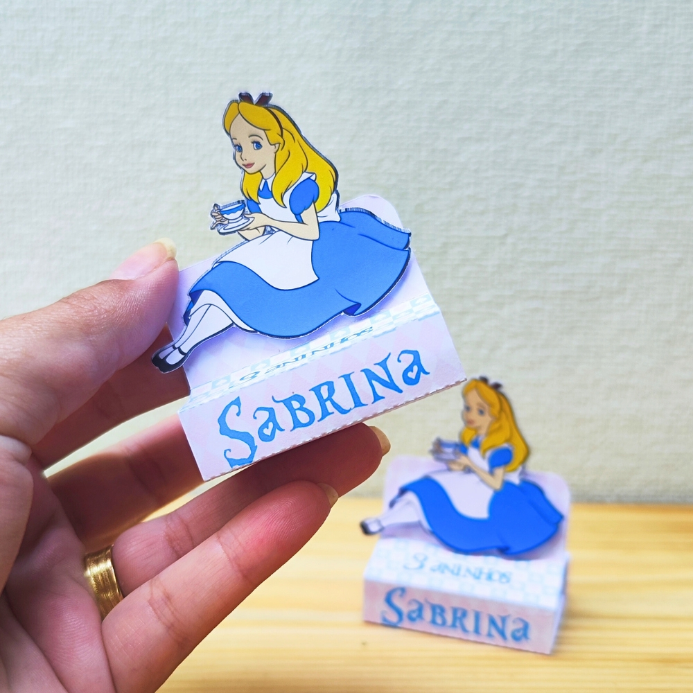 Porta Bis Duplo Alice no Pais das Maravilhas|Lembrancinha Alice no Pais das Maravilhas Aniversário Alice