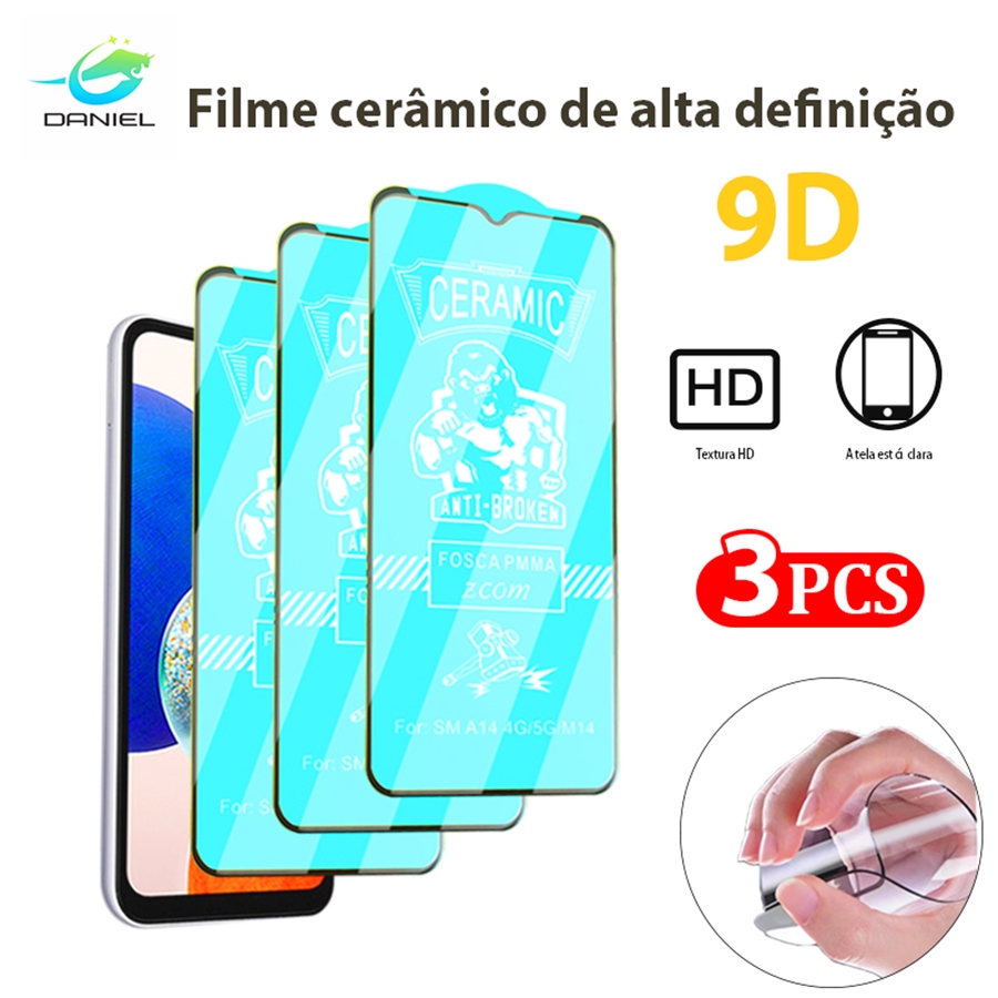 Película Kit 3 Premium Cerâmic HD Samsung A50 A51 A52 A52S A53 A54 5G A71 A73 Série Modelo À prova de explosão film