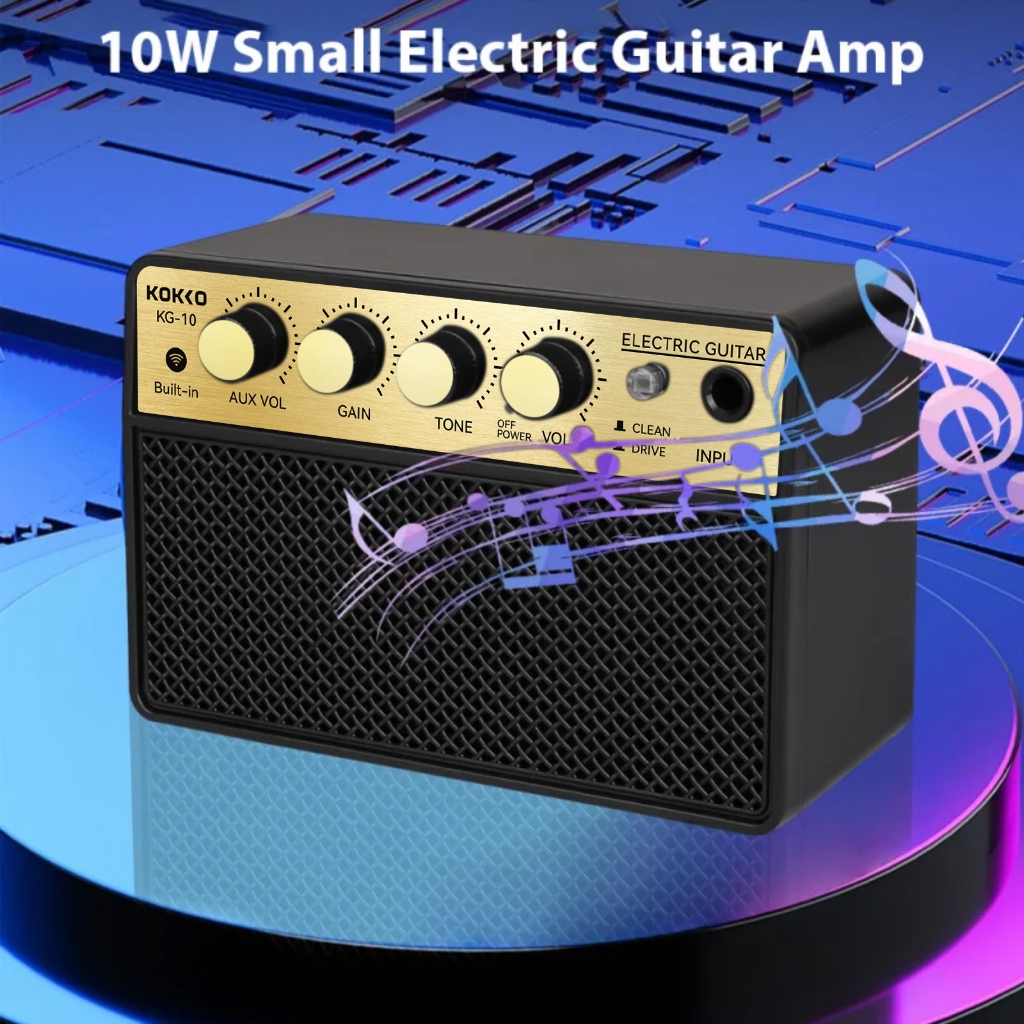 KOKKO 10W Pequeno amplificador de guitarra elétrica Mini alto-falante portátil para prática de guitarra para prática em Oferta na Shopee