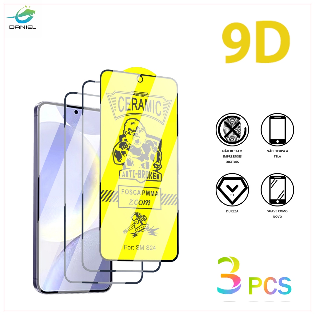 Película KIT 3 Premium Cerâmic Fosca Samsung J8 J4 PLUS J6 PLUS J2 PRIME Película protetora