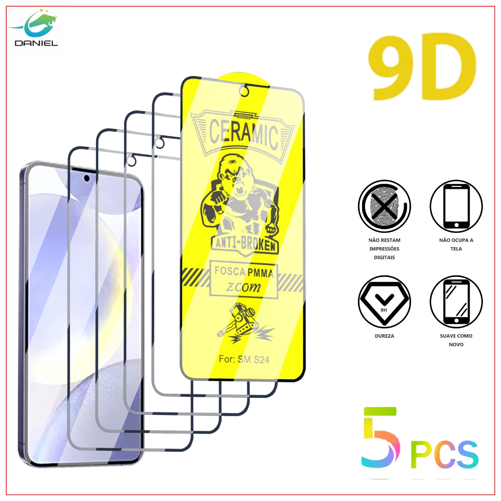 Película KIT 5 Premium Cerâmic Fosca Samsung J8 J4 PLUS J6 PLUS J2 PRIME Película protetora