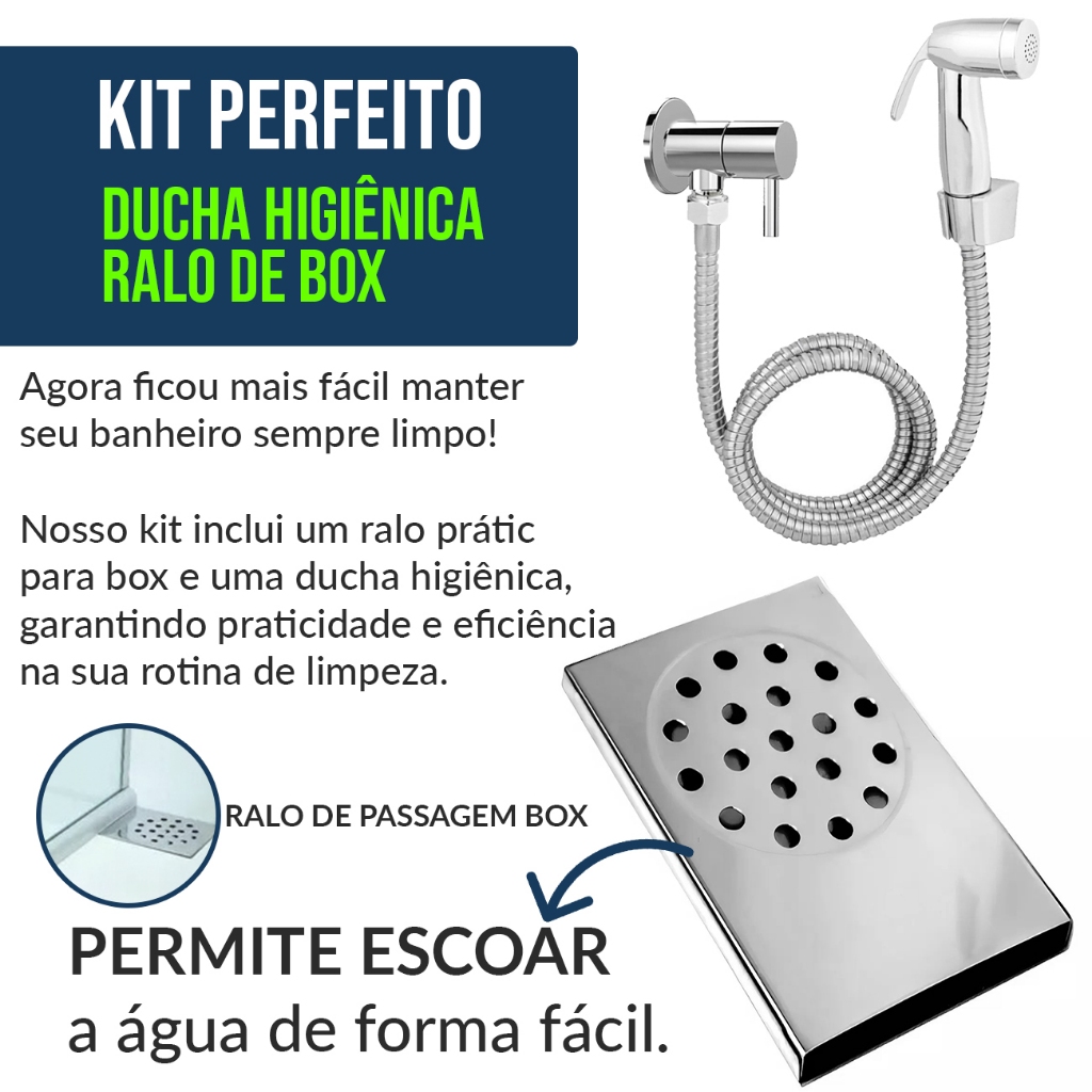 Ducha Higiênica E Ralo Pratic Ralo Box Passagem De Água