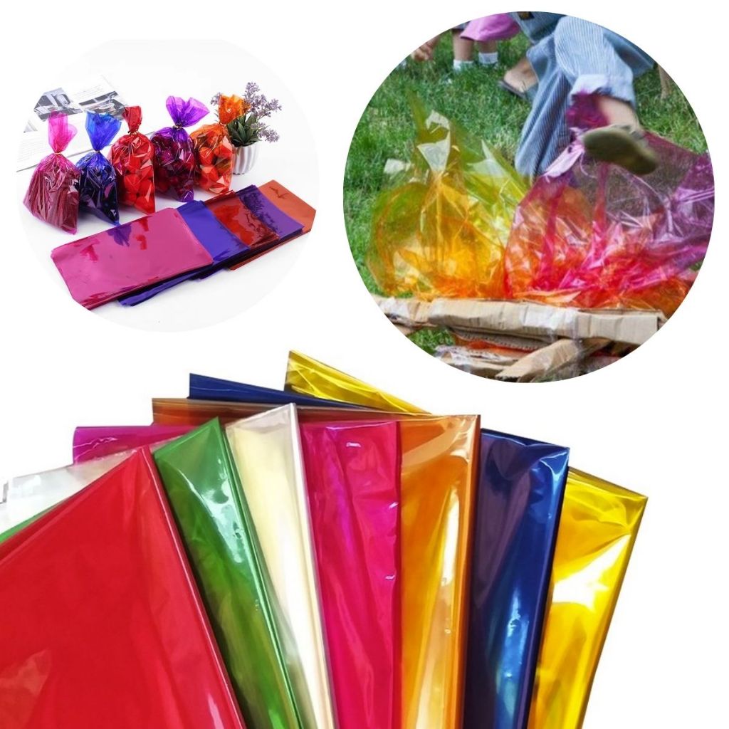 50 Folhas Plástico Celofane BOPP Coloridos Cristal 80x80cm Papel Escolar Plástico Encapar Artesanato em Oferta na Shopee
