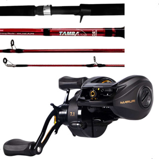 Kit Carretilha Maruri Black Tamba Pro + Vara Tamba 2,4m 80lbs 11 Rol. Original Profissional Pescaria Pesca Maruri em Oferta na Shopee