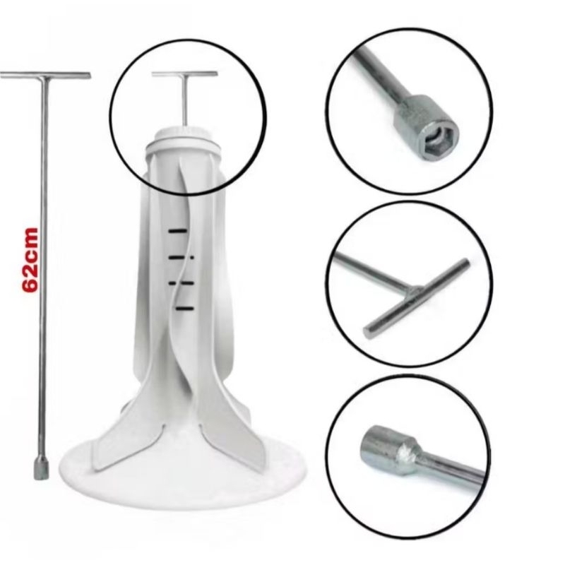 Chave T, comprimento 62cm, acabamento galvanizado em zincagem.