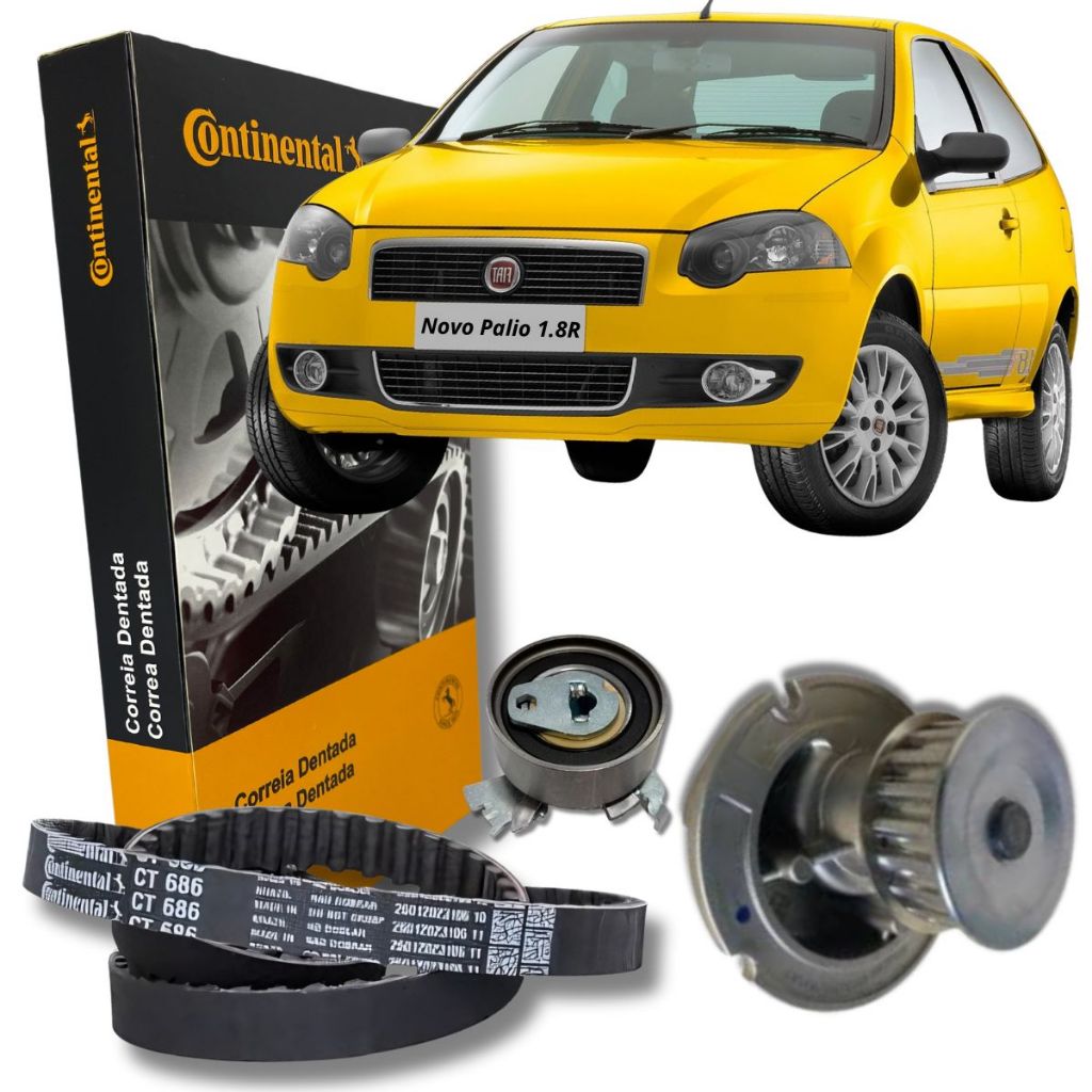 Kit Correia Dentada Tensor Bomba D'Agua - Fiat Palio / Corsa / Montana / Siena / Strada 1.8 8V