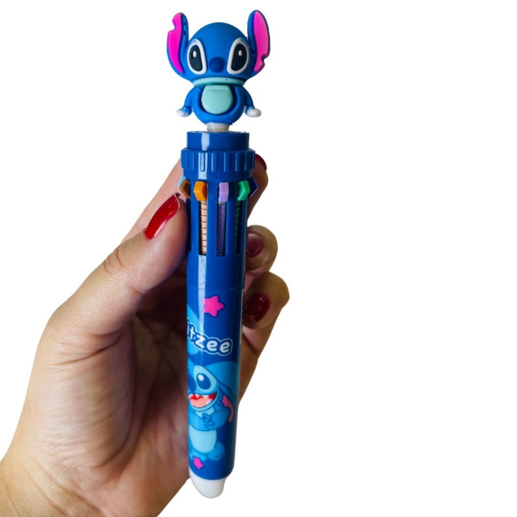 Caneta Stitch 10 CORES Lilo Stitch ponta 7mm Esferográfica Volta as Aulas Papealaria Colecionável em Oferta na Shopee