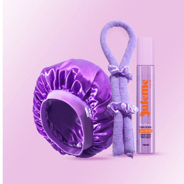 Kit Multifuncional Capilar Faixa Babyliss + Fixador De Cachos Fix Power + Touca Cetim