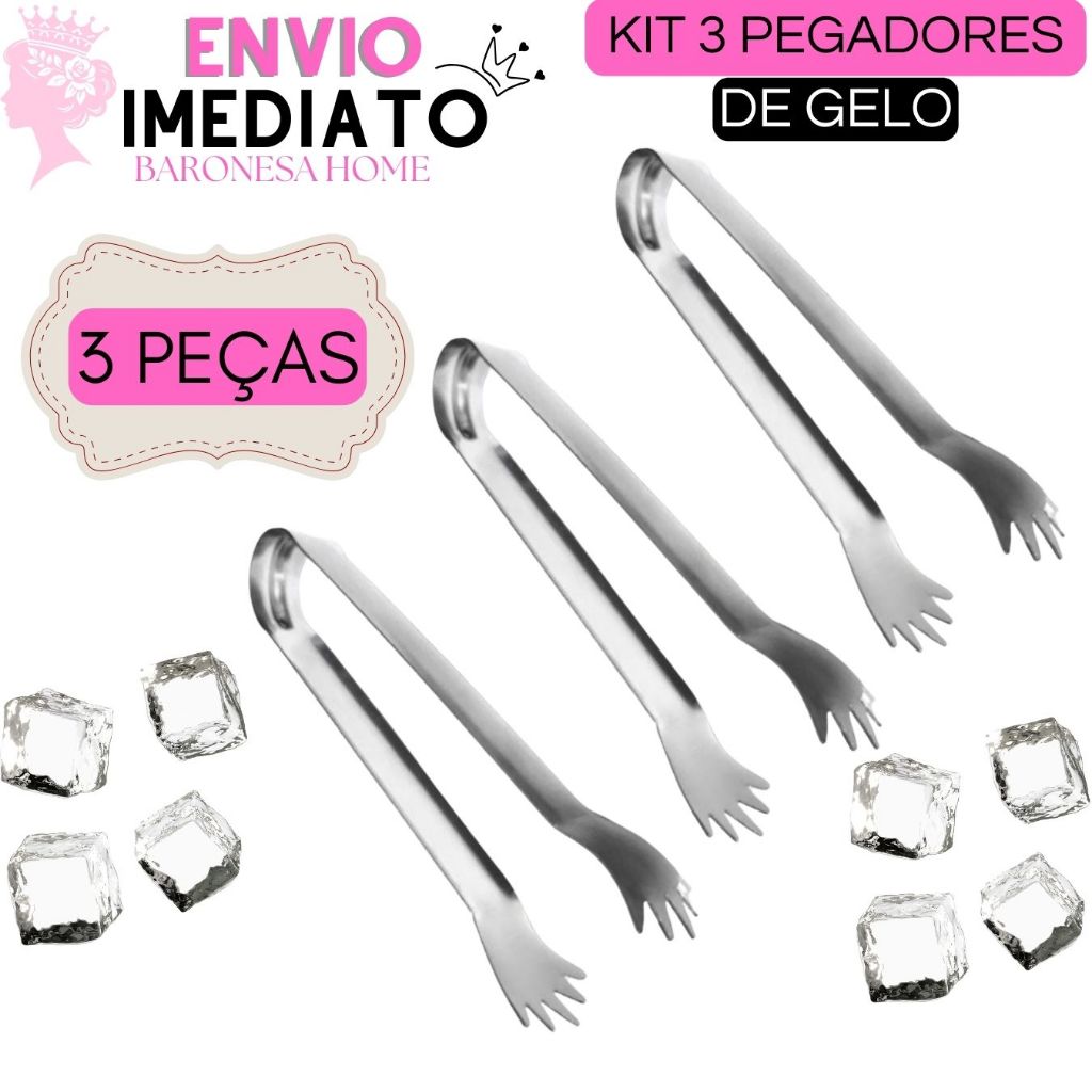 Pegador de Gelo Pegador de Gelo Pinça Pegador de Frutas Saladas Frios Doces Pegador em Aço Inox