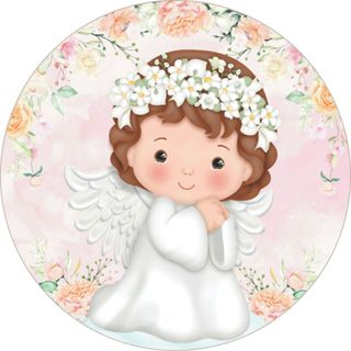 PAINEL MEU PRIMEIRO BATIZADO REDONDO SUBLIMADO em Oferta na Shopee