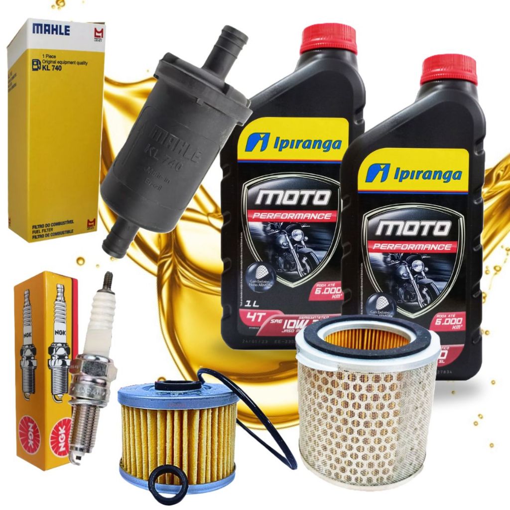 Kit Revisão Para Xre 300 2009-2012 Troca Óleo 10w30 Filtros e Vela (grossa) Ngk em Oferta na Shopee
