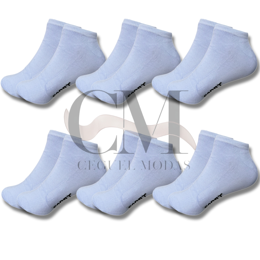 Kit de 3 a 24 Pares de Meias Brancas Soquete com algodão Unissex homem e mulher em Oferta na Shopee