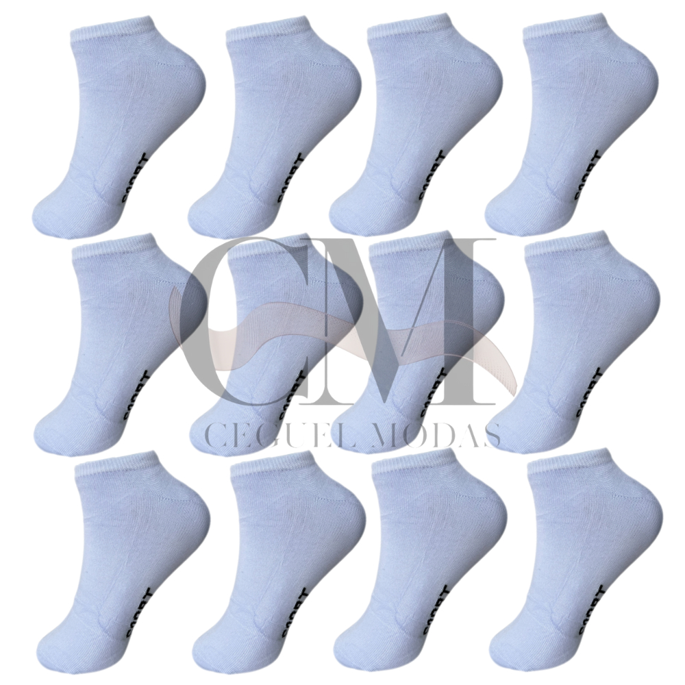 Kit com 18 Pares de Meias Brancas Soquete com algodão Unissex homem e mulher em Oferta na Shopee