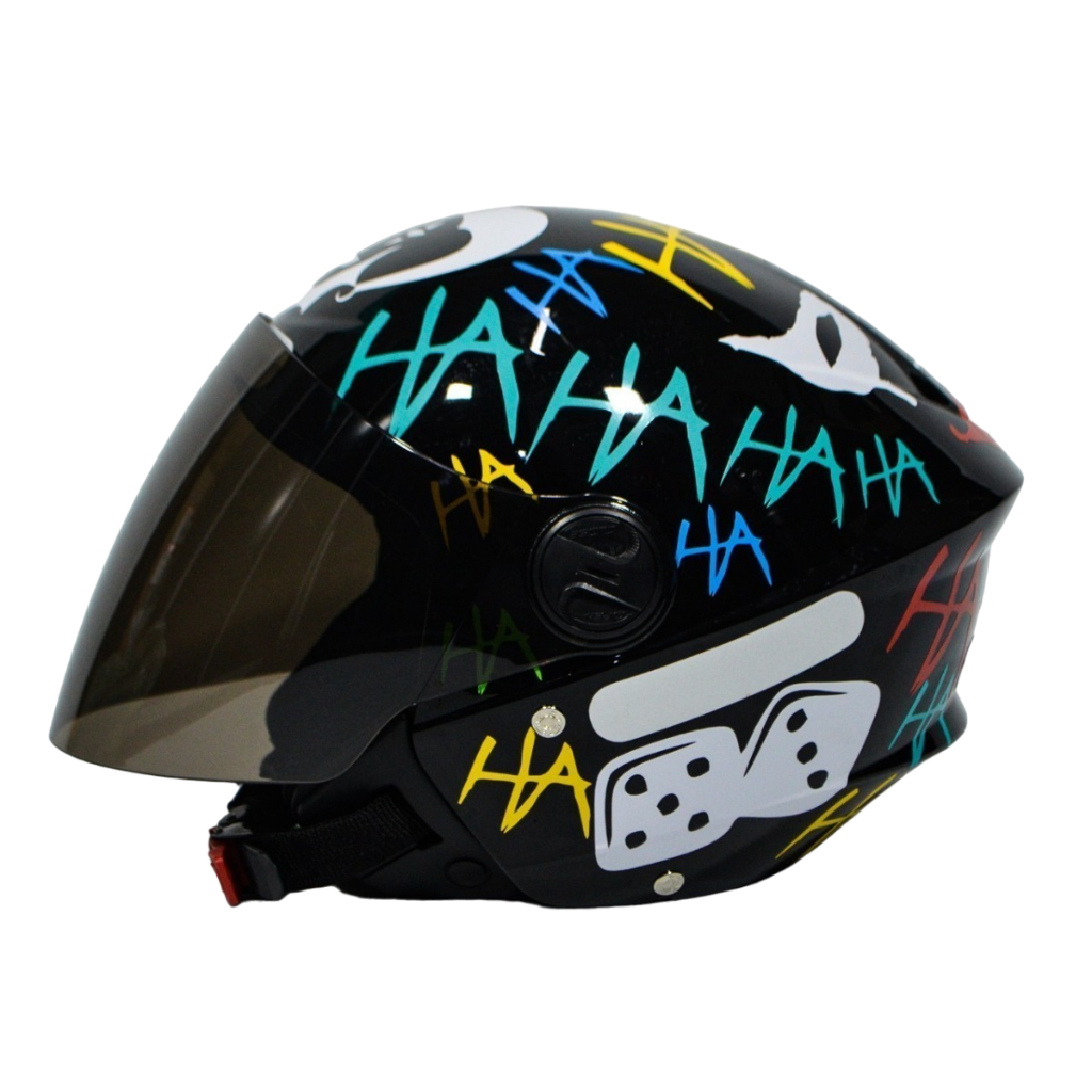 Capacete Aberto New Liberty 3 Personalizado Coringa Alerquina + Viseira Fumê em Oferta na Shopee