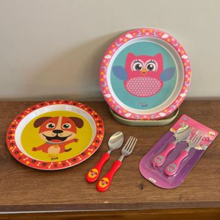 Kit Introdução Alimentar - Prato + Conjunto de Talher - Bebê Criança Várias Opções - Inox ...