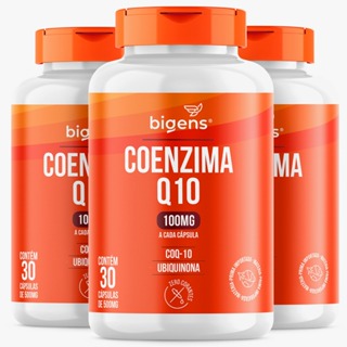 BIGENS KIT 3X COENZIMA Q10 100MG, 30 CÁPSULAS, COQ-10, UBIQUINONA BIOGENS em Oferta na Shopee