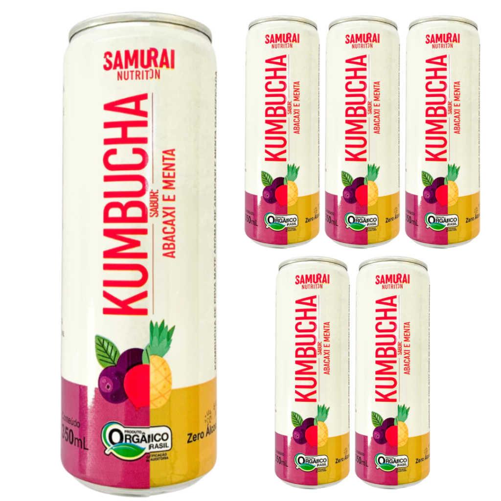 Kombucha Em Lata Fardo Com 6 Unidades 350 ml - Samurai Nutrition