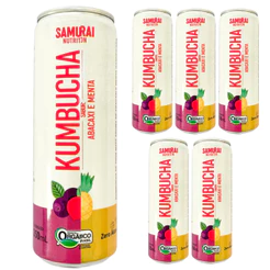 Kombucha Em Lata Fardo Com 6 Unidades 350 ml - Samurai Nutrition