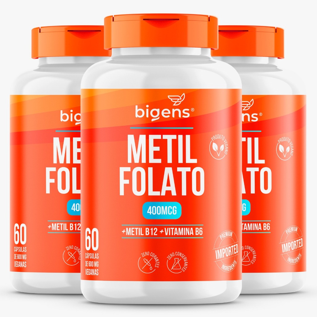 BIGENS KIT 3X METIL FOLATO 60 CAPS BIOGENS em Oferta na Shopee