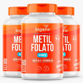 BIGENS KIT 3X METIL FOLATO 60 CAPS BIOGENS em Oferta na Shopee
