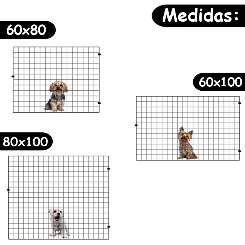 Grade Portão Proteção Pet Cachorro Cães Pequenos - Escolha Medidas e Cor - 60x80, 60x100 ou 80x100cm