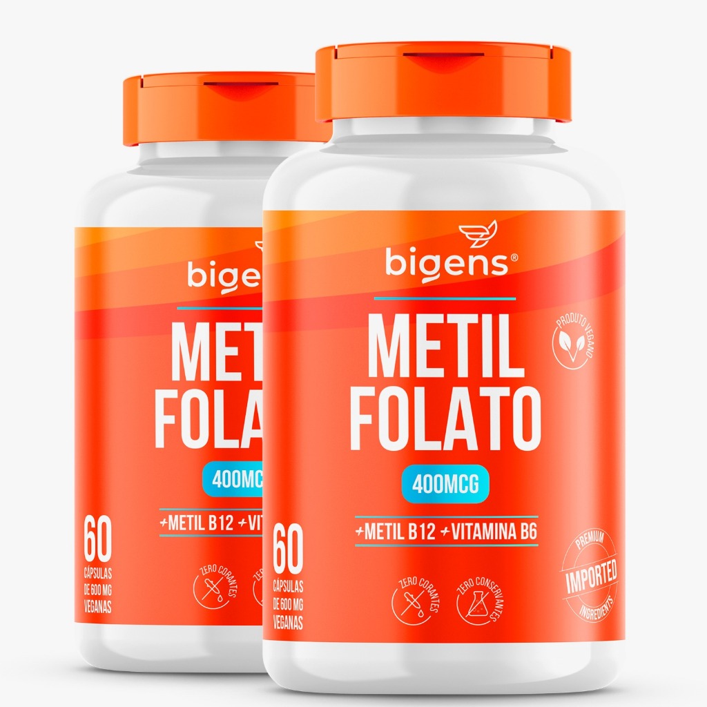 BIGENS KIT 2X METIL FOLATO 60 CAPS BIOGENS em Oferta na Shopee