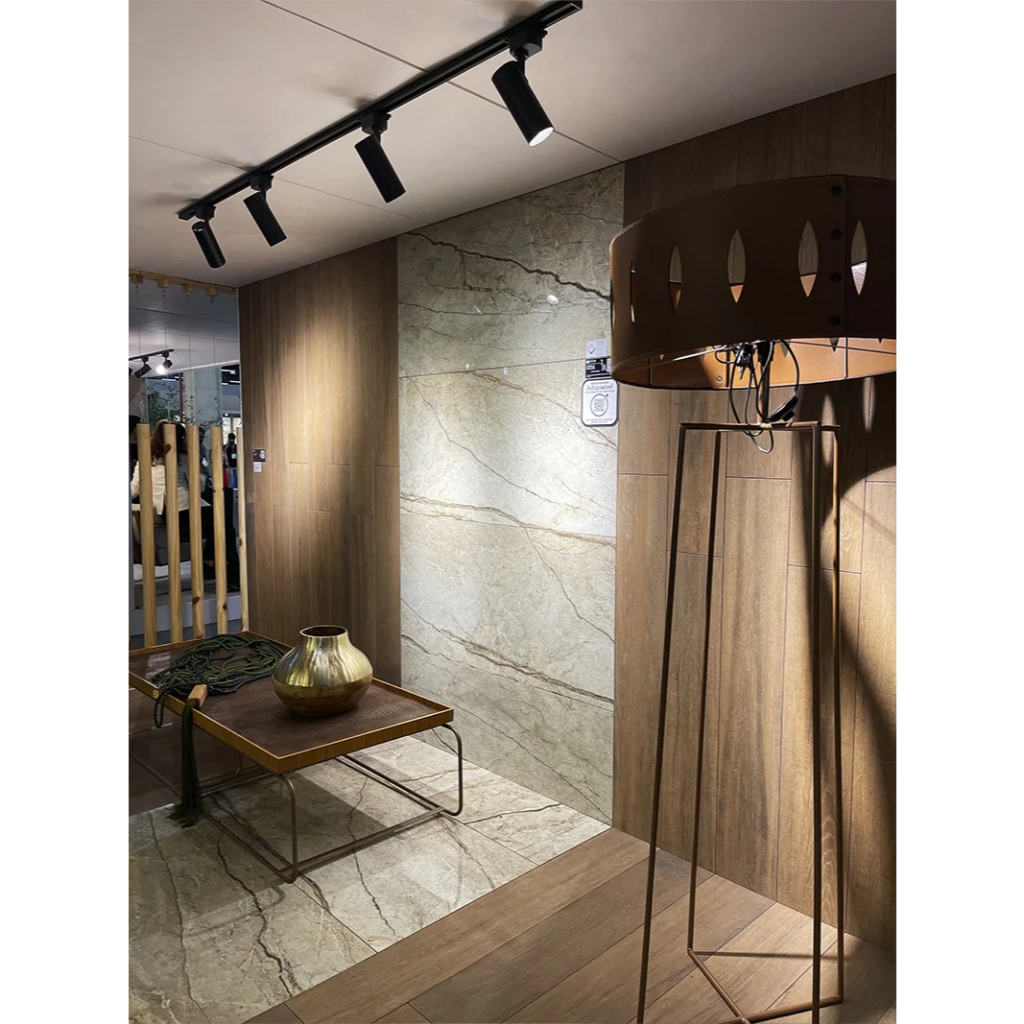 Spot Trilho LED para trilho eletrificado + Trilho  Preto 7W 360° Luz Branca