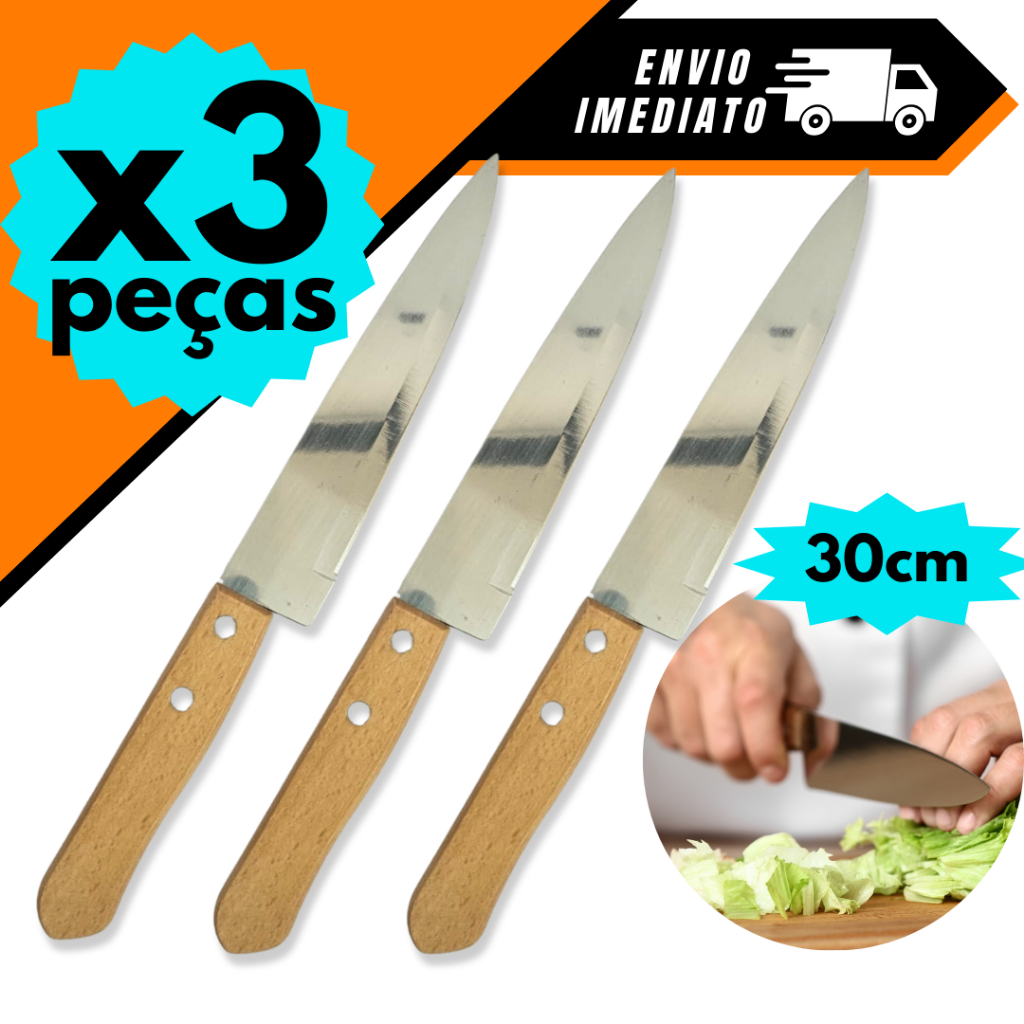 Faca de Corte Kit Cozinha para Carne Comida Legumes Salada Casa 7'' Utilidade Churrasco