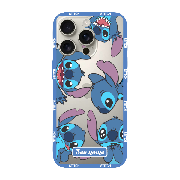 Capinha para iPhone 16 Pro Anti Impacto Personalizada - Lilo e Stitch - Stiti Transparente com nome