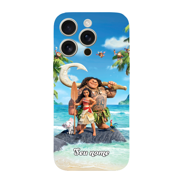 Capinha para iPhone 16 Pro Anti Impacto Personalizada - Moana com nome