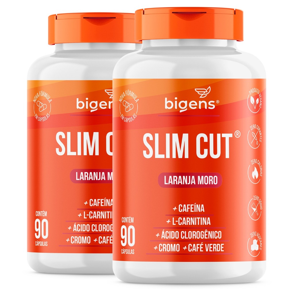 KIT 2X BIGENS SLIM CUT TERMOGENICO 90 CÁPSULAS BIOGENS em Oferta na Shopee